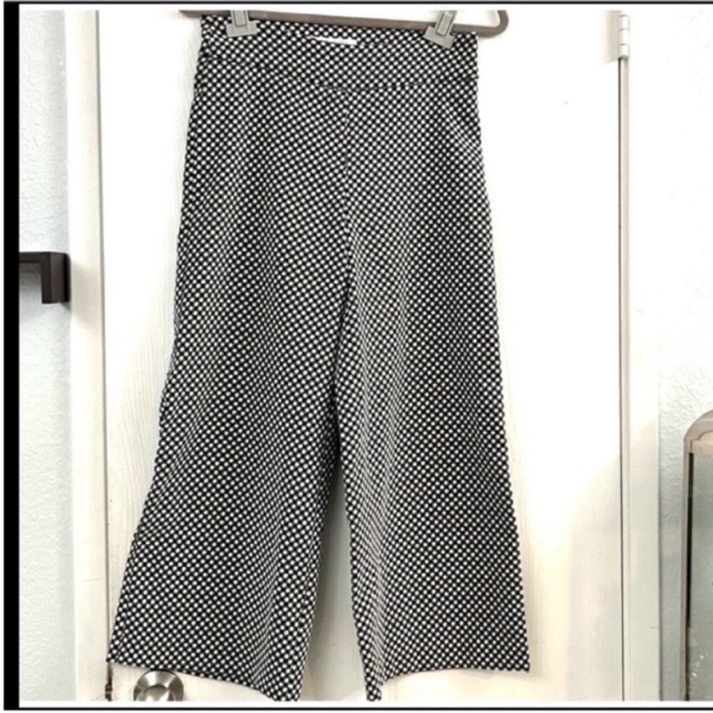 Margaret M High-Rise Wide Leg Gingham Pants - Black & White Size SP